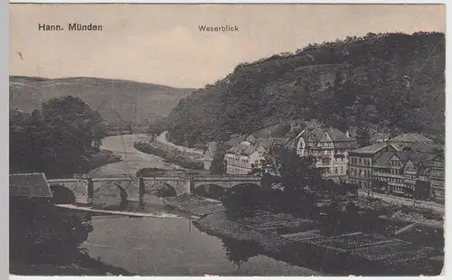 (56215) AK Hann.-Münden, Weserblick, 1920