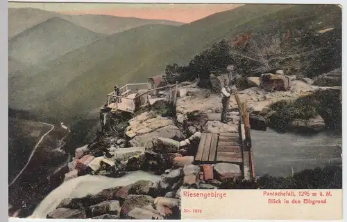 (56121) AK Pantschefall, Riesengebirge, Blick i.d. Elbgrund, um 1910