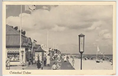 (56105) AK Ostseebad Dahme, Strandpromenade, 1953