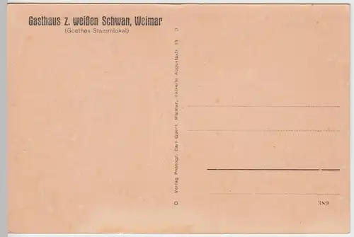 (56075) AK Weimar, Gasthaus Zum Weißen Schwan, Inneres vor 1945