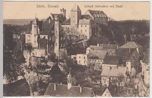 (56054) AK Sächsische Schweiz, Schloss Hohnstein m. Stadt, vor 1945