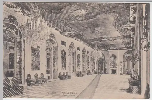 (55987) AK Potsdam, Sanssouci, Neues Palais, Spiegelsaal, vor 1945