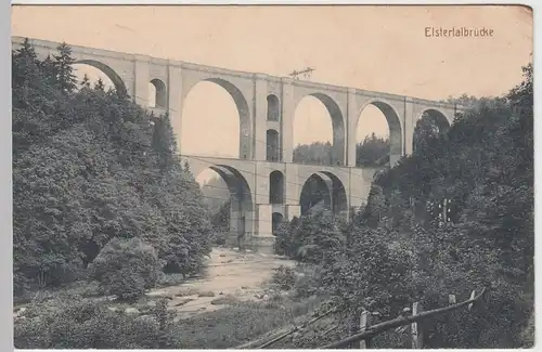 (55951) AK Elstertalbrücke bei Jocketa 1915