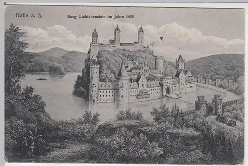 (55919) Künstler AK Halle, Saale, Burg Giebichenstein um 1400,  1920