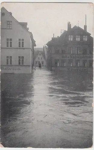 (55871) AK Nürnberg, Hochwasser, "Am Sand", Huf- u. Wagenschmiede 1909