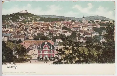 (55853) AK Coburg, Stadtansicht mit Veste, bis um 1905