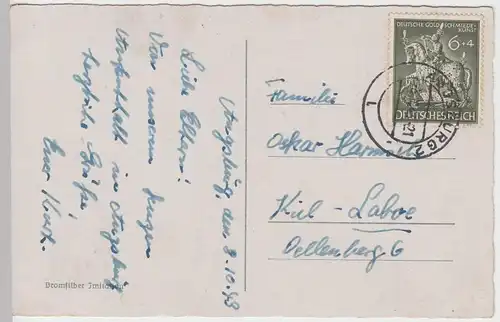 (55749) AK Augsburg, Weberhaus, Merkurbrunnen, Straßenbahn 1943