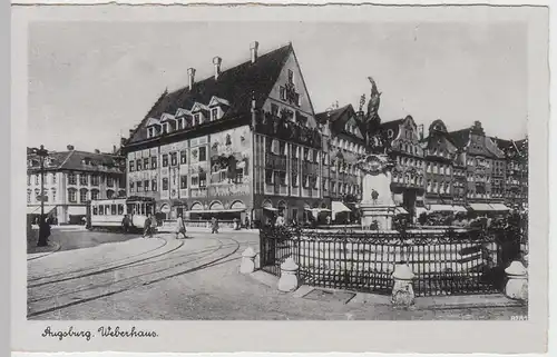 (55746) AK Augsburg, Weberhaus, Merkurbrunnen 1943