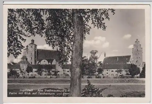 (55662) Foto AK Ingolstadt, Stadtmauer, Münster, Taschenturm, vor 1945