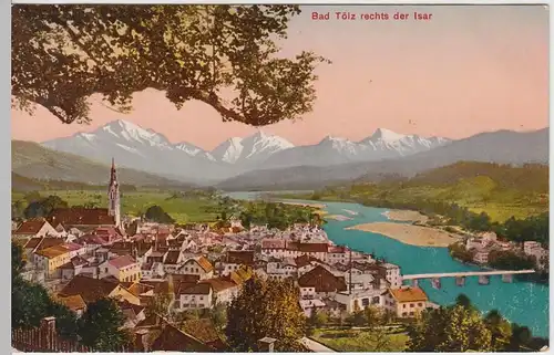 (55657) AK Bad Tölz, Panorama, Stadtpfarrkirche Maria Himmelfahrt 1913