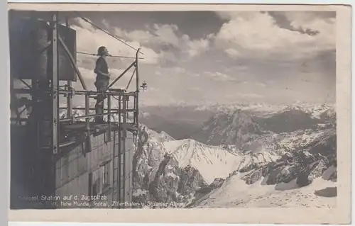 (55605) Foto AK Zugspitze, Meteorolog. Station, Zugspitzplatt 1924