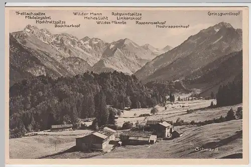 (55568) AK Schwand, Oberstdorf, Panorama, Griesgrundkopf, vor 1945