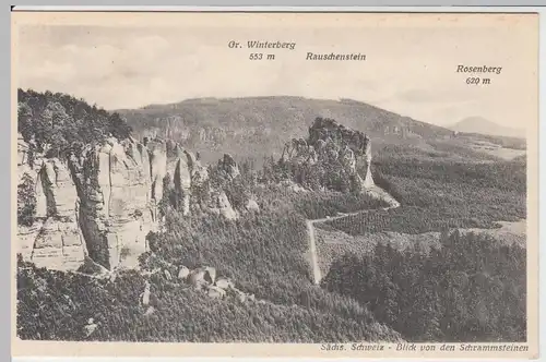 (55547) AK Sächs. Schweiz, Blick von d. Schrammsteinen 1949