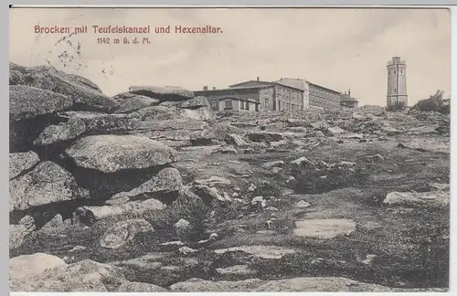 (55406) AK Brocken, Harz, Teufelskanzel, Hexenaltar 1913