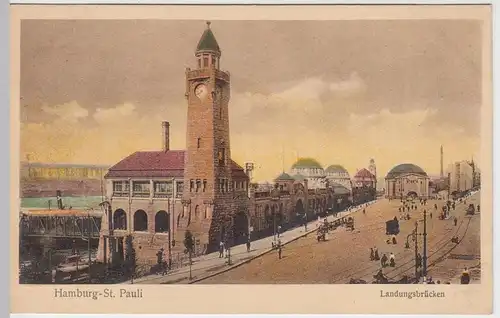 (55227) AK Hamburg, St. Pauli, Landungsbrücken, vor 1945
