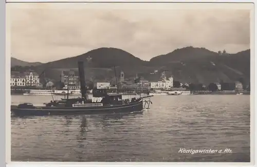 (55198) Foto AK Königswinter, Ortsansicht, Kahn, vor 1945