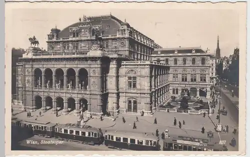 (55163) Foto AK Wien, Staatsoper, Straßenbahn 1939