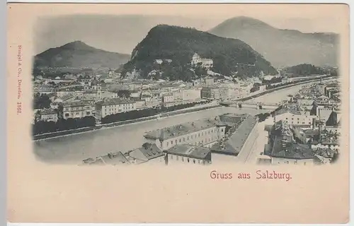 (55160) AK Gruß aus Salzburg, Panorama, bis um 1905