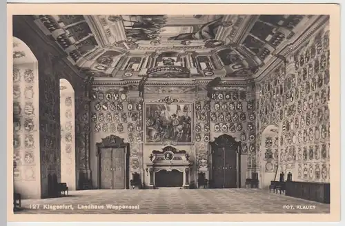 (55076) Foto AK Klagenfurt am Wörthersee, Landhaus, Wappensaal, v. 1945
