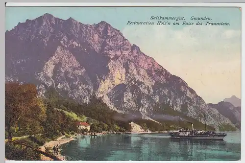 (55041) AK Gmunden, Restaurant Hois'n, Traunstein, Salzkammergut 1913