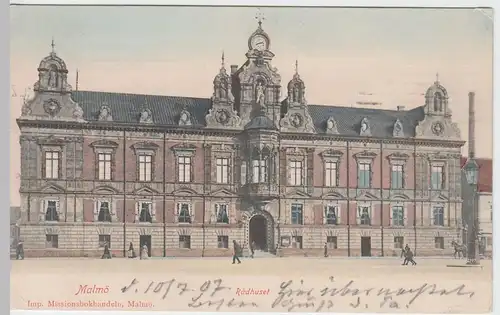 (55017) AK Malmö, Radhuset, Rathaus 1907