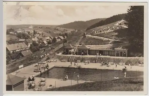 (54934) Foto AK Tanne im Harz, Waldfreibad 1930