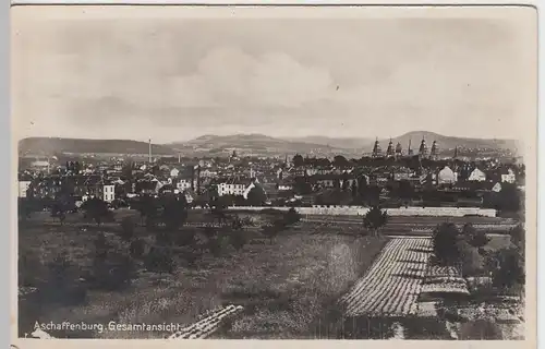 (54888) Foto AK Aschaffenburg, Gesamtansicht, vor 1945