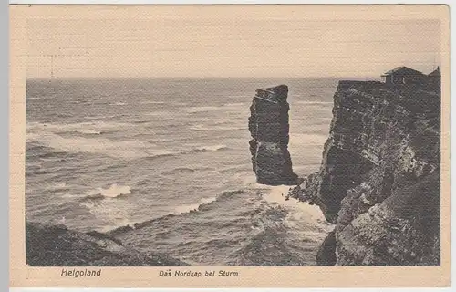 (54875) AK Helgoland, Das Nordkap bei Sturm, 1908