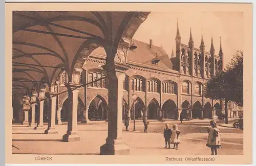 (54860) AK Lübeck, Rathaus, Westfassade, vor 1945