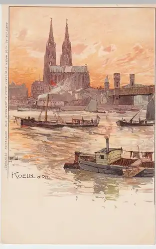 (54822) Künstler AK Köln, Blick zum Dom, vor 1905
