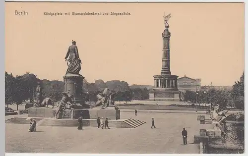 (54669) AK Berlin, Königsplatz m. Bismarckdenkmal u. Siegessäule, vor 1939