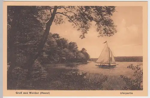 (54319) AK Werder (Havel), Uferpartie, 1927