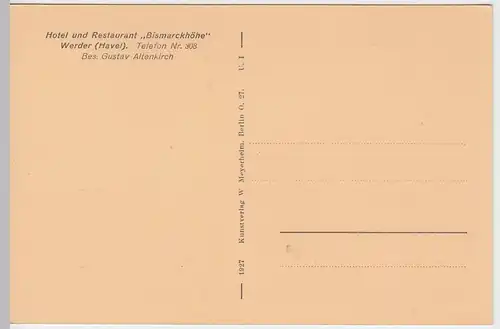 (54319) AK Werder (Havel), Uferpartie, 1927