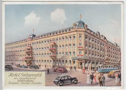 (54184) Künstler AK München, Hotel Grünwald am Hauptbahnhof, vor 1945