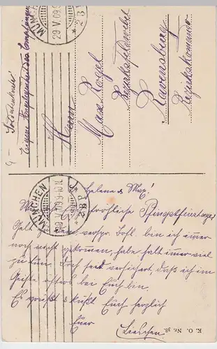 (54182) AK München, Monopteros, Soldatenkarte 1909