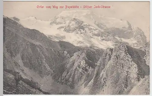 (54044) AK Stilfser Jochstraße, Ortler v. Weg z. Payerhütte, um 1910