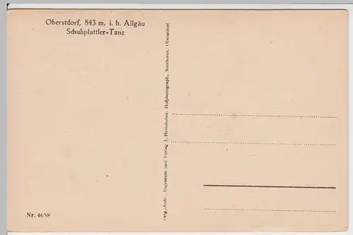 (54019) AK Oberstdorf, Schuhplattler-Tanz, vor 1945