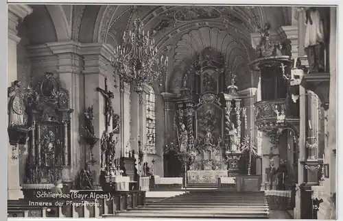 (53972) Foto AK Schliersee, Inneres der Pfarrkirche, vor 1945