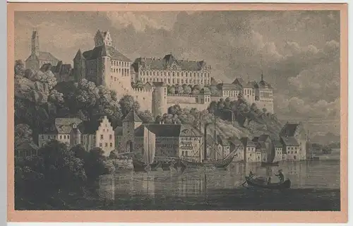 (53796) AK Meersburg, Gesamtansicht n.e. Stahlstich v. 1830, vor 1945