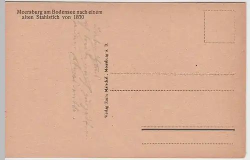 (53796) AK Meersburg, Gesamtansicht n.e. Stahlstich v. 1830, vor 1945