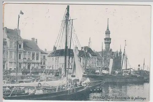 (53618) AK Ostende, Les Bassins te le pilotage, 1914