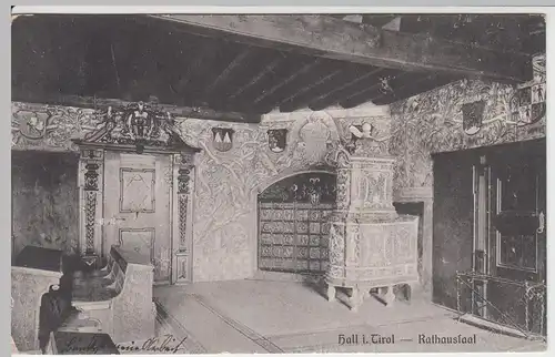 (53513) AK Hall in Tirol, Rathaussaal, 1910