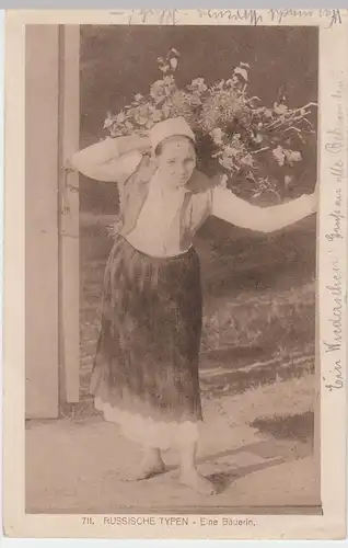 (53216) AK Russische Bäuerin, Russland, Feldpost 1916