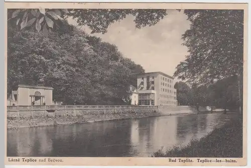 (53064) AK Teplice, Teplitz, Partie am Fluß, 1932