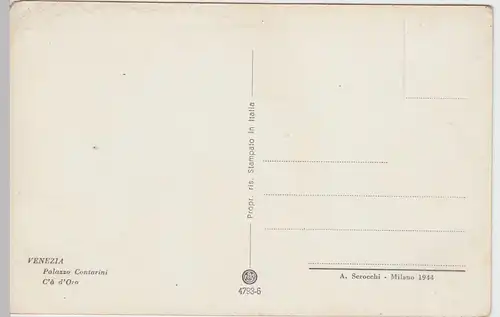 (52974) Foto AK Venedig, Venezia, Palazzo Contarini, um 1944