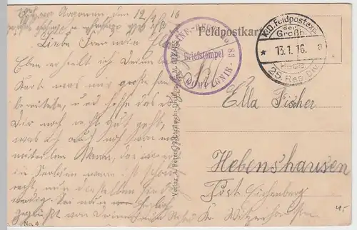 (52962) Feldpostkarte 1. WK, Senuc, Ardennen, Ortsansicht, Feldpost 1916