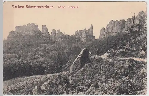 (52915) AK Sächs. Schweiz, Vordere Schrammsteinkette, um 1908