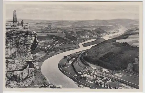 (52914) AK Sächs. Schweiz, Lilienstein, Obelisk, Elbtal 1942