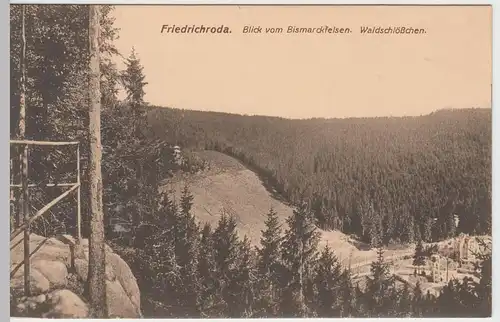 (52736) AK Friedrichroda, Waldschlösschen, Blick v. Bismarckfelsen, v. 1945