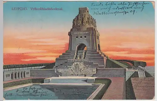 (52709) Künstler AK Leipzig, Völkerschlachtdenkmal 1912